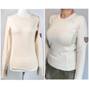 The North Face Woman’s Top Cream Sweater Cotton Wool Knit Size XS